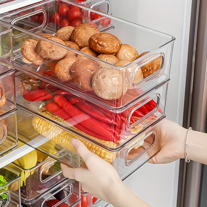 Caja de plástico transparente para verduras